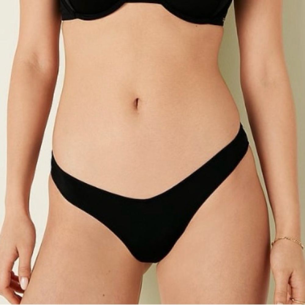 Victoria Secret Swim V Front Itsy Bikini Bottom Size XXL New With Tags Black